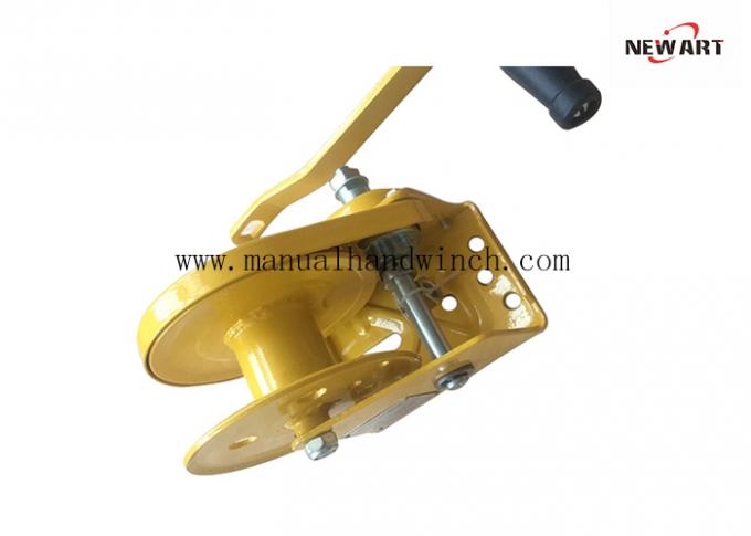 Treuil silencieux de main de treuils de tambour d'acier inoxydable/de pignon droit poudre de jaune avec le manuel de frein - capacité : 1200 livres